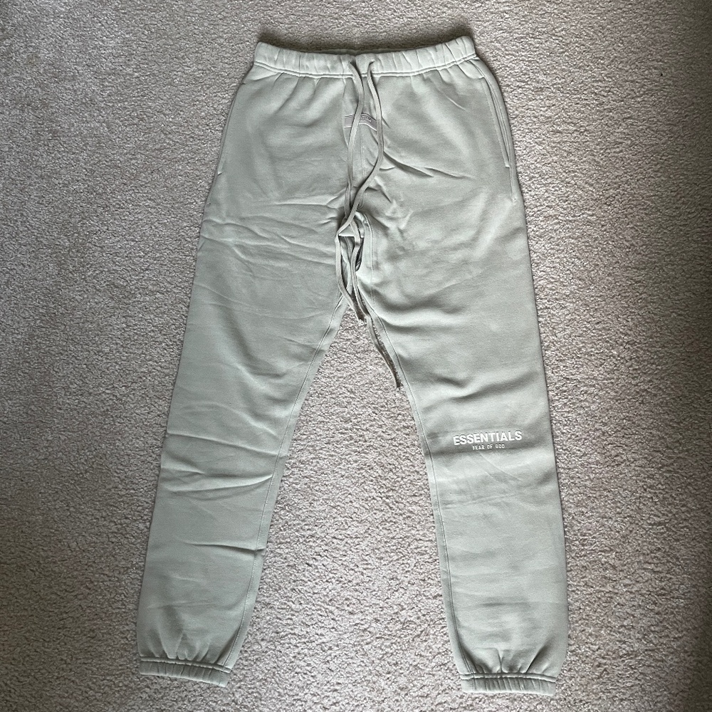 Fear of God Essentials Sweatpants in Sea Foam Green, Size Small